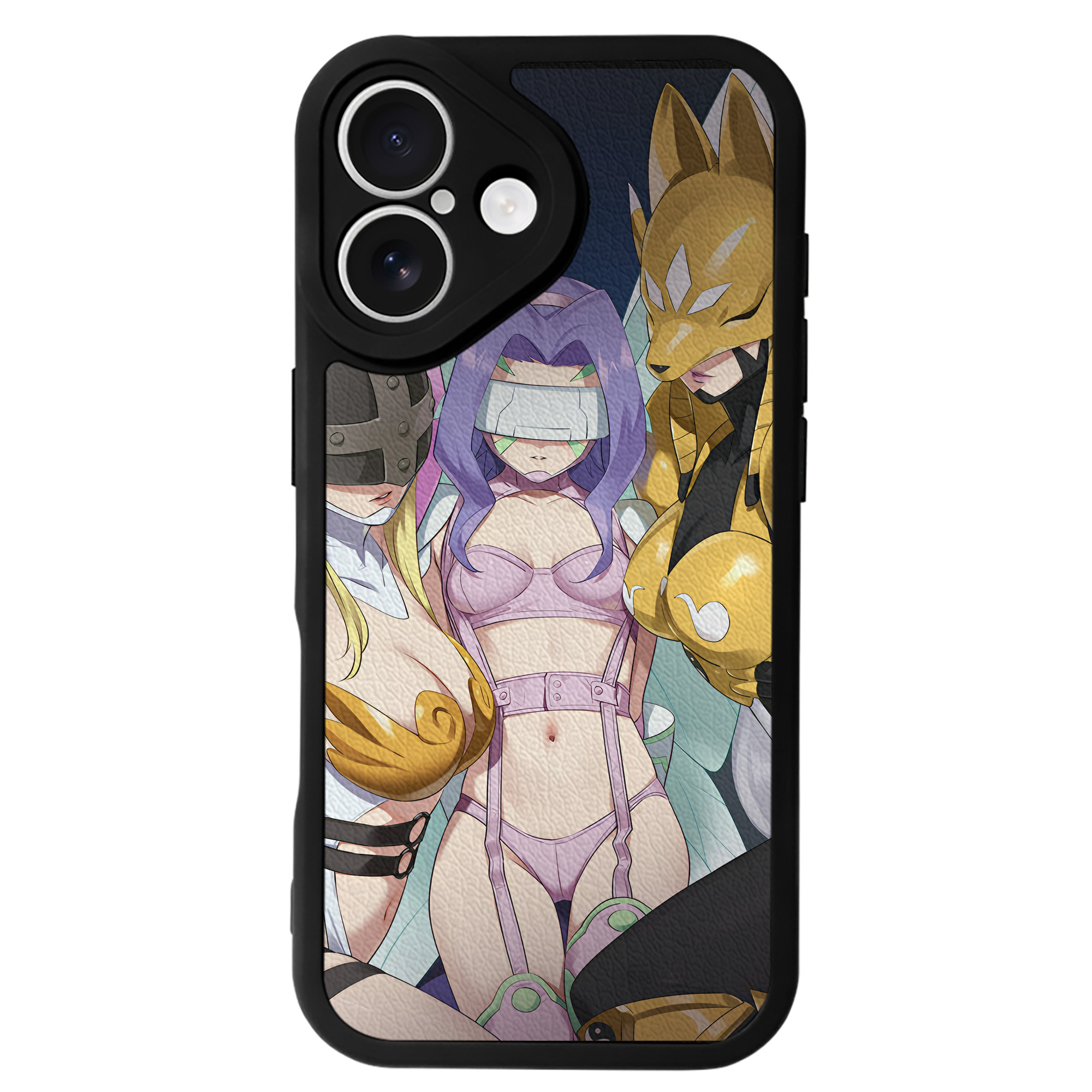 （画像用） Digimon デジタルモンスター/デジモン 【iPhone 16シリーズ対応】シリコンスマホケース（レザー調） 材質：シリコン